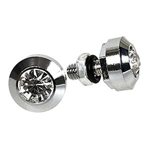 Custom Accessories 2-Piece License Frame Fastener Silver and Clear Custom Accessories 2-Piece License Frame Fastener Silver and Clear